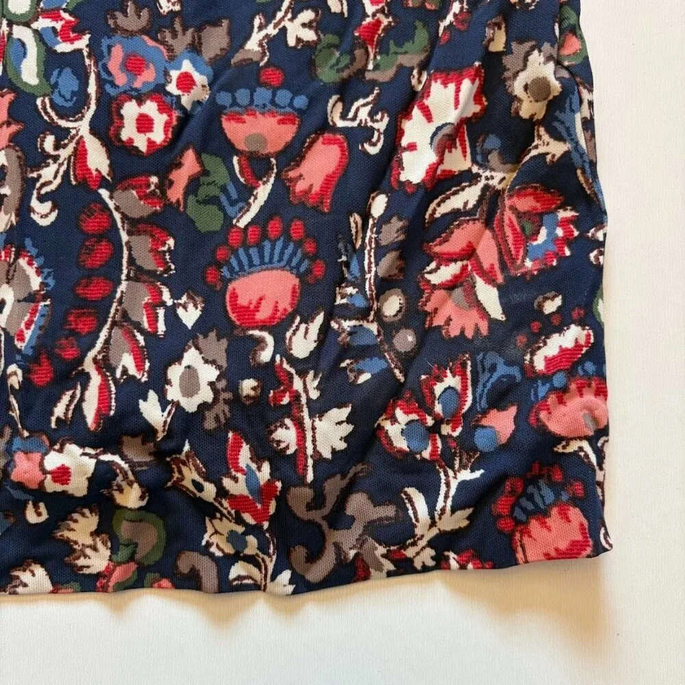 Tory Burch Soma Floral Key Hole Long Sleeve Shift Dress Garden Paisley Large